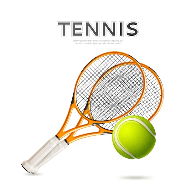 racchette da tennis realistiche e palla verde