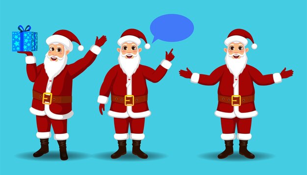 raccolta di Babbo Natale con diverse azioni