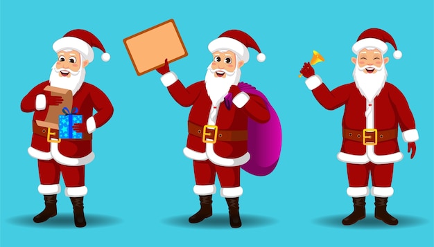 raccolta di Babbo Natale con diverse azioni