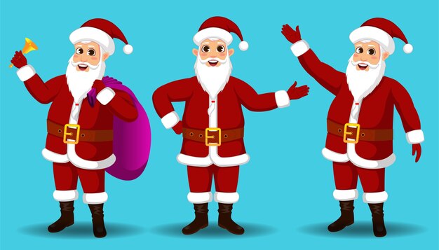 raccolta di Babbo Natale con diverse azioni