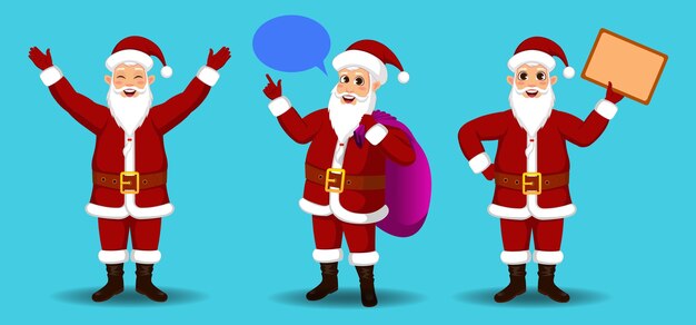 raccolta di Babbo Natale con diverse azioni