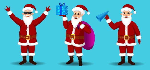 raccolta di Babbo Natale con diverse azioni