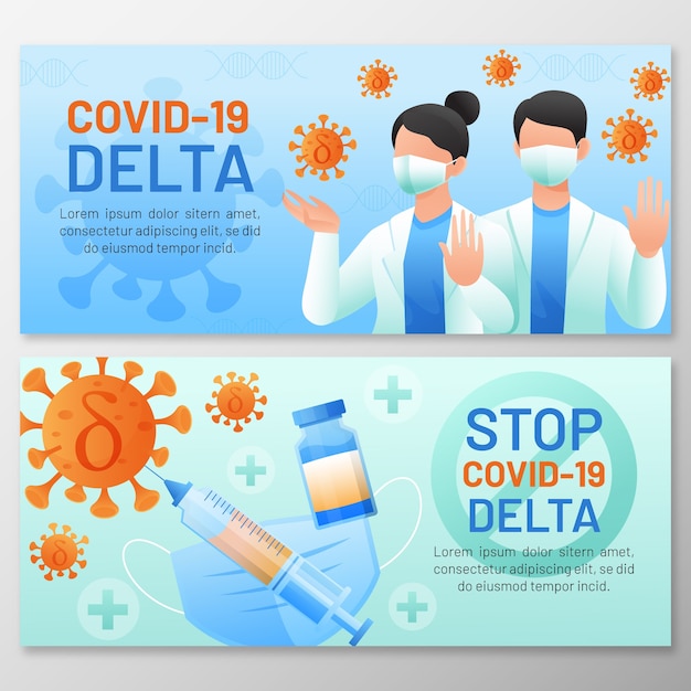 Raccolta di banner delta sfumati