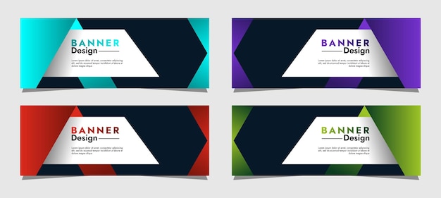 Raccolta di design del modello di sfondo banner aziendale con forme geometriche semplici