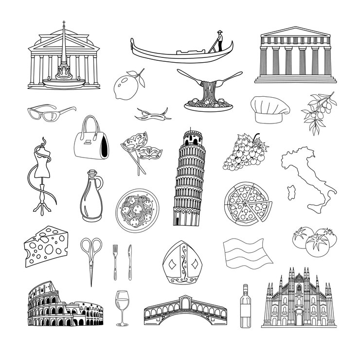 Raccolta di disegni al tratto d'Italia