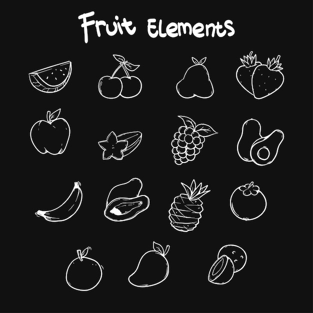 raccolta di elementi di frutta