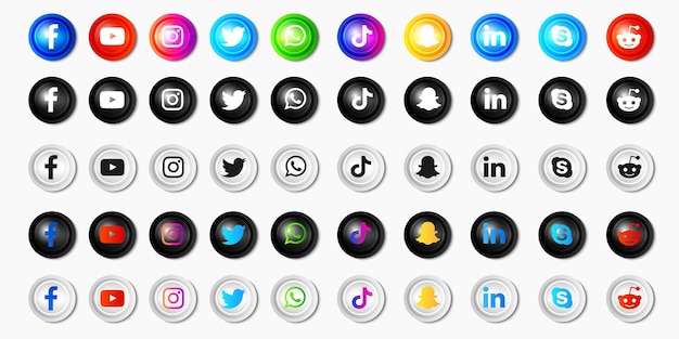 raccolta di icone dei social media