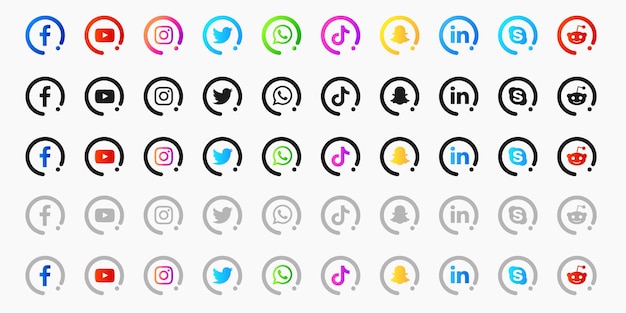 raccolta di icone di social media