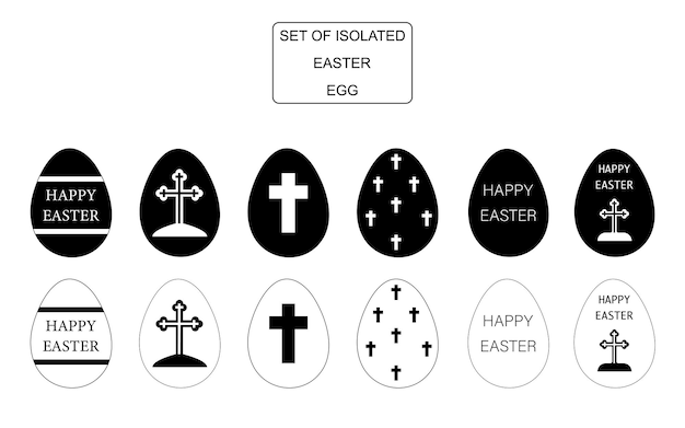 Raccolta di illustrazioni vettoriali di uova di Pasqua Tema di Pasqua