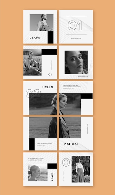 Raccolta di modelli di feed puzzle di Instagram