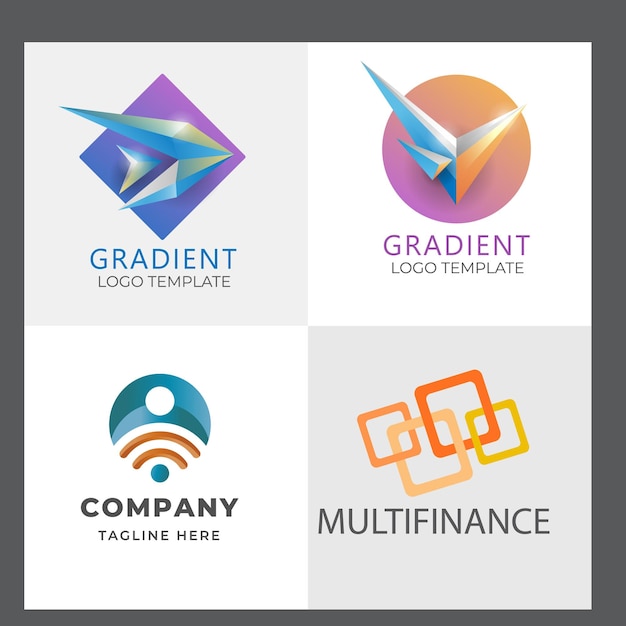 raccolta di modelli di logo di contabilità a piatto