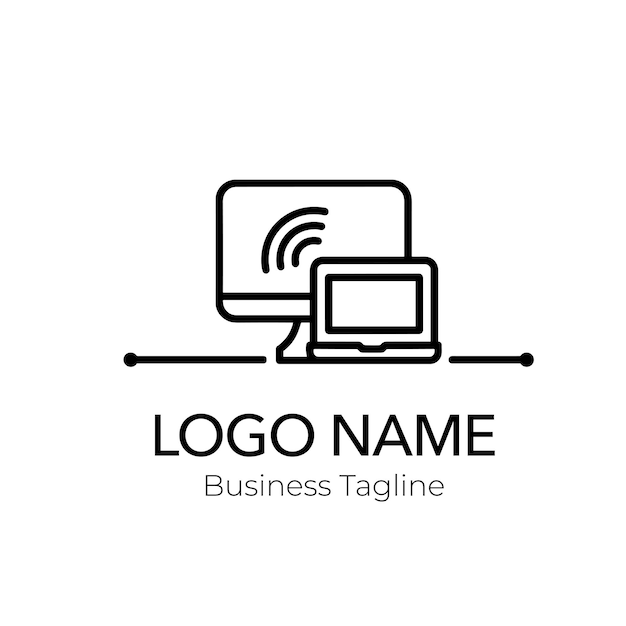 raccolta di modelli di progettazione del logo del servizio informatico