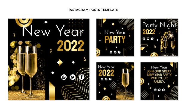 Raccolta di post di instagram di capodanno sfumato