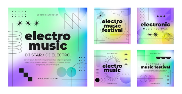 Raccolta di post di instagram di eventi di musica elettronica