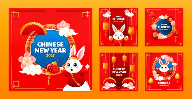 Raccolta di post di instagram per la celebrazione del capodanno cinese