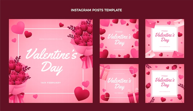 Raccolta di post instagram di San Valentino sfumato