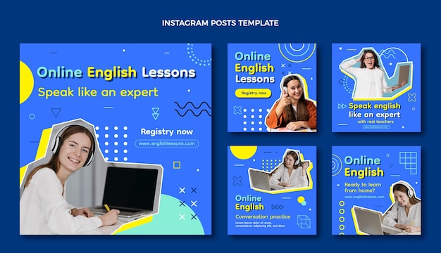 Raccolta di post su instagram di lezioni di inglese
