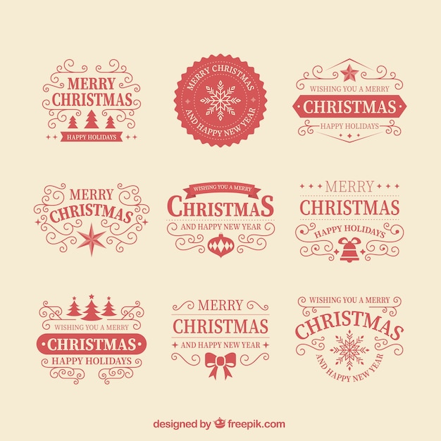 Raccolta di rosso distintivi di natale