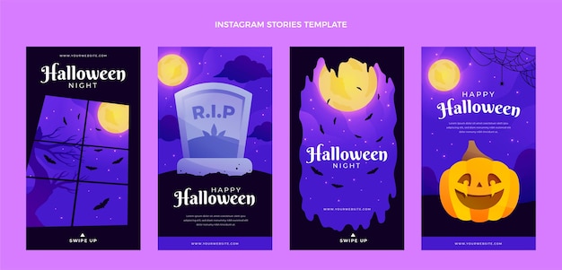 Raccolta di storie di instagram di halloween sfumato