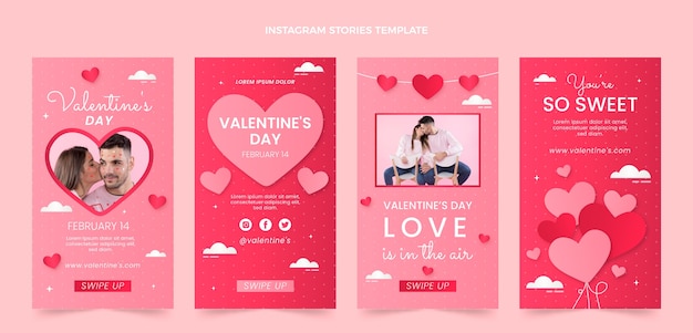 Raccolta di storie di Instagram di San Valentino sfumato