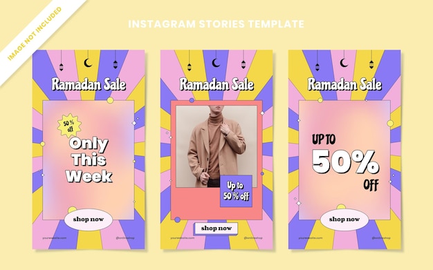 Raccolta di storie di Instagram di vendita del Ramadan
