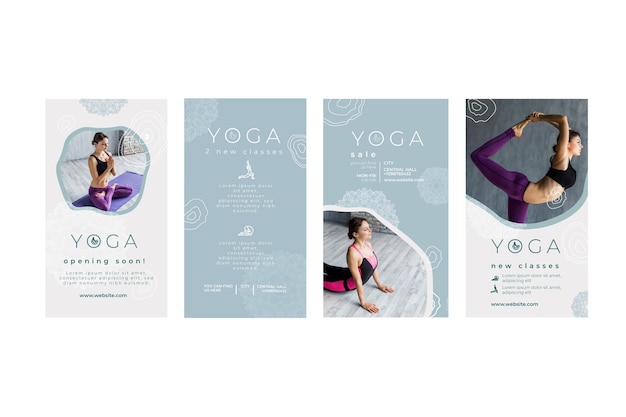 Raccolta di storie di Instagram per la pratica dello yoga