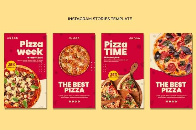 Raccolta di storie di instagram pizza piatta
