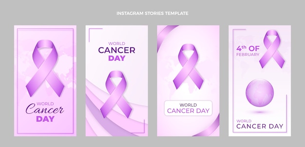 Raccolta di storie realistiche su instagram per la giornata mondiale del cancro