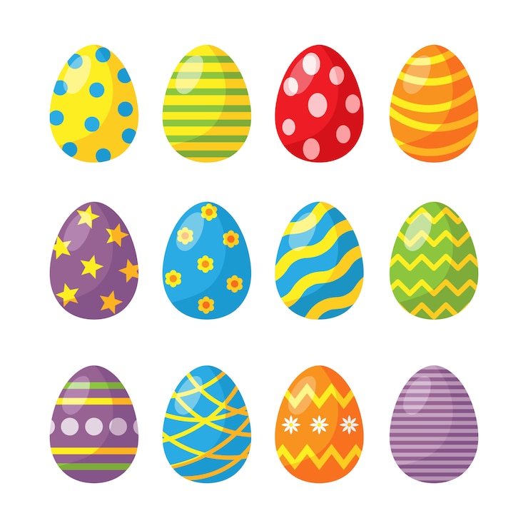 Vettore raccolta felice dell'uovo di pasqua isolata