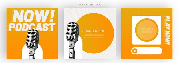 Raccolta vettoriale gratuita di post instagram podcast