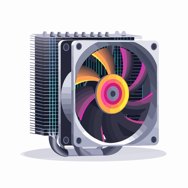 Raffreddatore CPU professionale con ventilatore e cavi sul computer interno