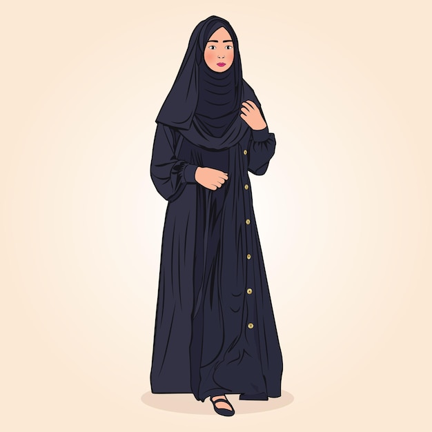 Ragazza araba nel personaggio di Hijab Dress