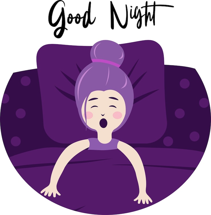 Vettore ragazza che va a dormire a letto illustrazione piatta buona notte sonnolenta concetto