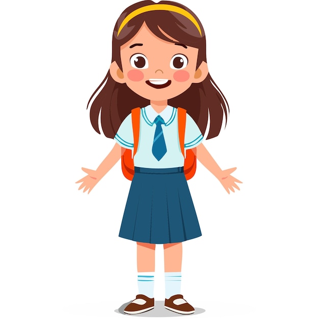 Ragazza felice con l'uniforme scolastica
