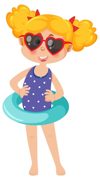 Ragazza felice in tema estivo