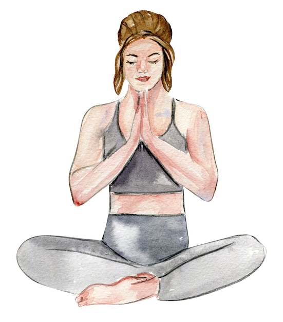 Ragazza in posa di meditazione Pose di yoga