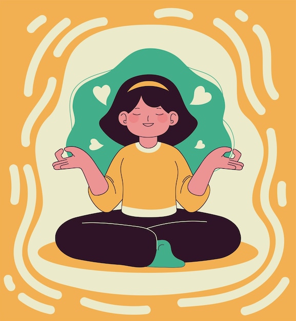 Ragazza in posa di meditazione