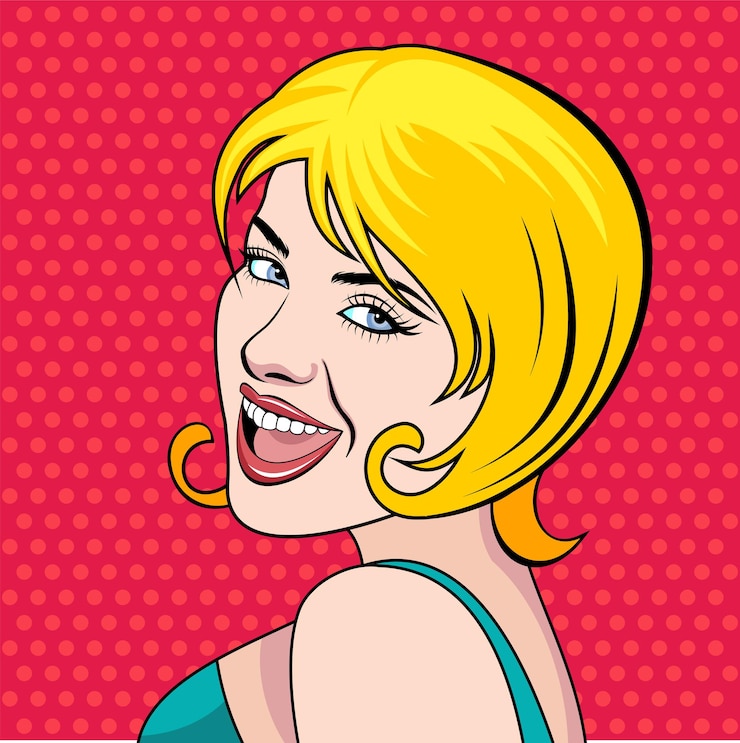 Vettore ragazza in stile pop art