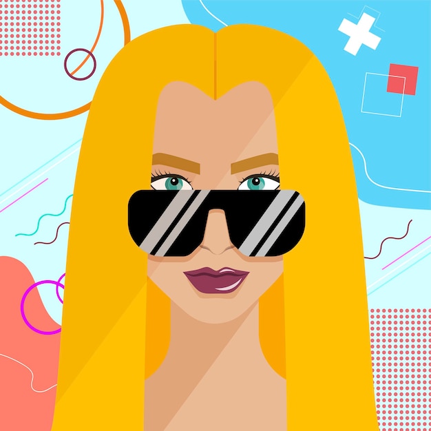 Ragazza memphis geometrica