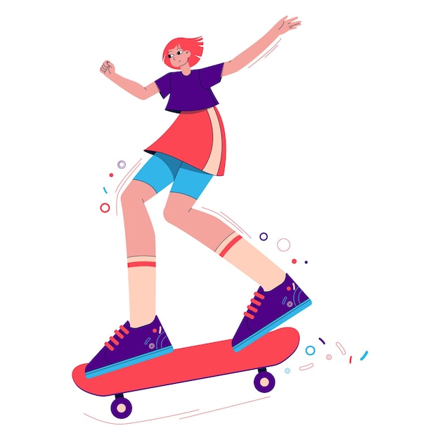 Ragazza sullo skateboard