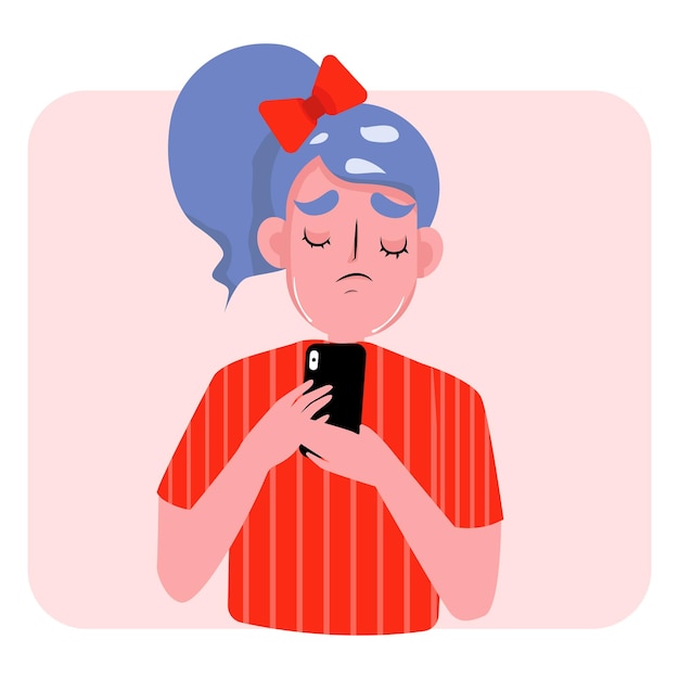 Ragazza triste disegnata a mano