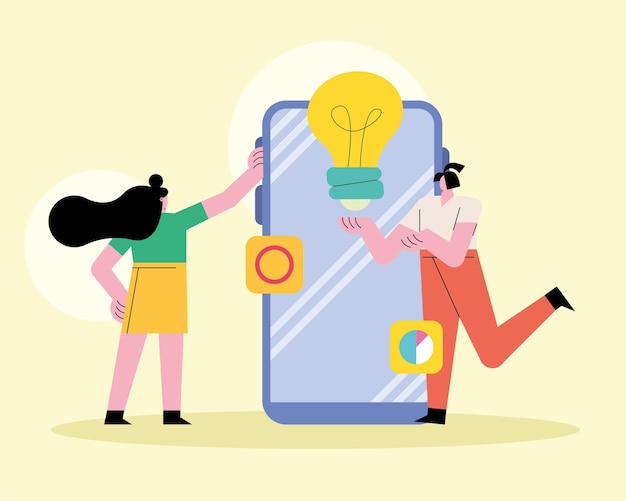 Ragazze innovative con smartphone