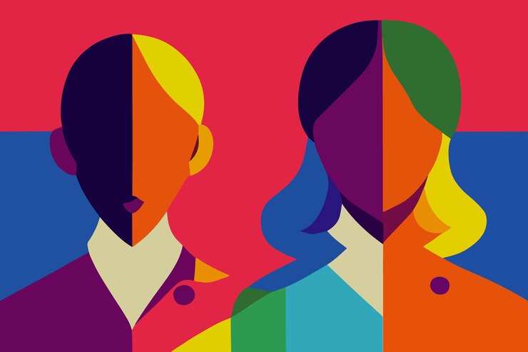 Vettore ragazze tolleranti all'illustrazione della comunità lgbt orgoglio lgbtq