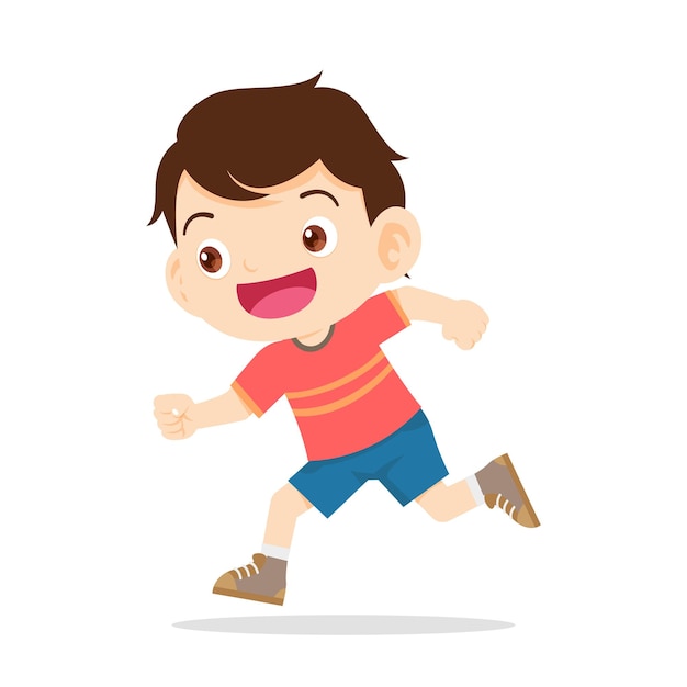 Ragazzi che fanno sport prendendo parte a Runninghappy ragazzo carino in esecuzione