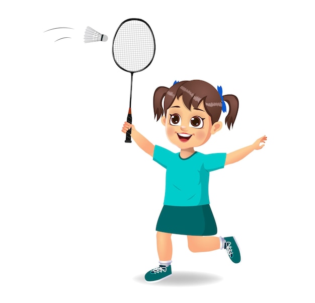 Ragazzo carino che gioca a badminton