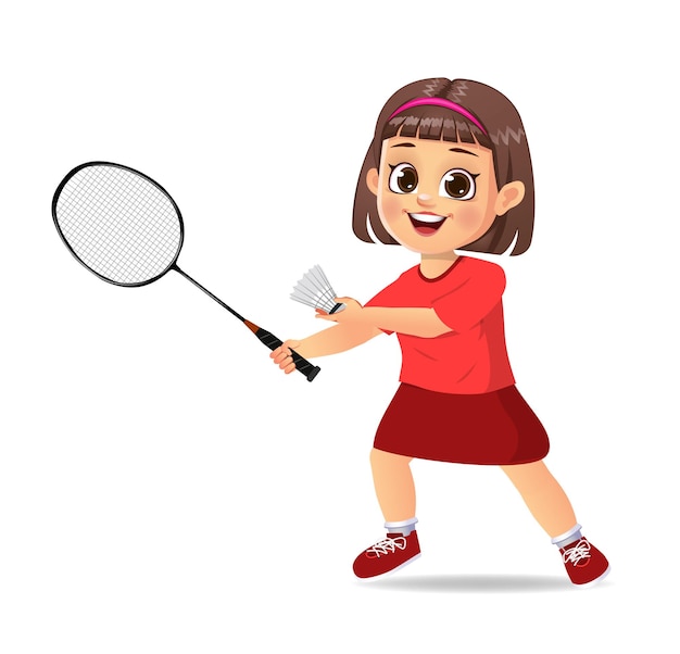 Ragazzo carino che gioca a badminton
