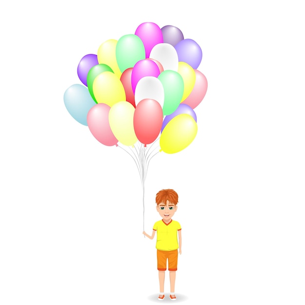 ragazzo carino con i palloncini