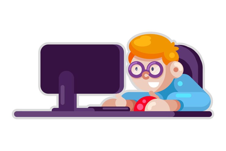 Ragazzo davanti al computer. giocatore che gioca