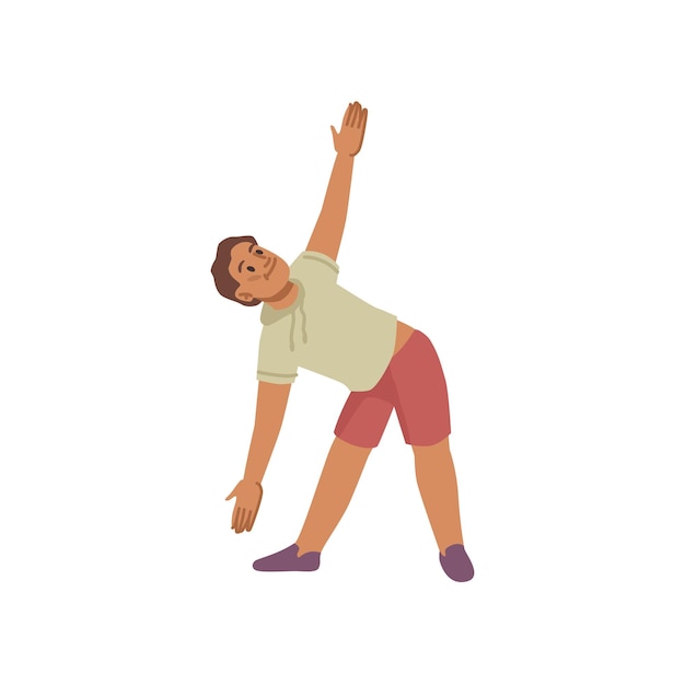 Ragazzo facendo esercizi di stretching attività sportive