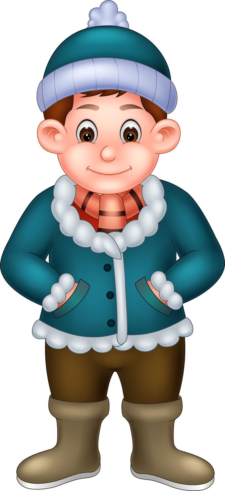ragazzo indossa abbigliamento invernale